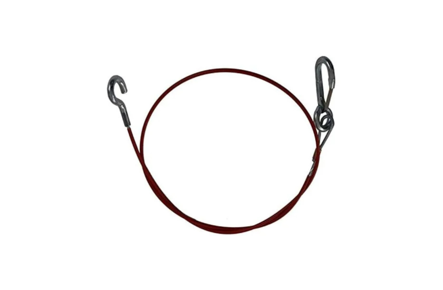 Câble de rupture 105 cm avec crochet AL-KO, acier gainé rouge, sécurité remorque et caravane