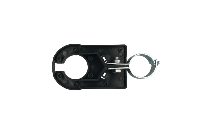 Support de prise déporté pour attelage acier et plastique noir, fixation sur crochet de remorquage