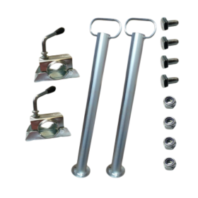 Kit béquilles pour remorque fourgon SARIS avec supports, boulons et écrous inclus