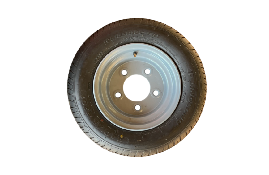 Roue complète 195x55R10C 5 trous entraxe 140 mm déport 0 pour remorque, pneu renforcé et jante acier