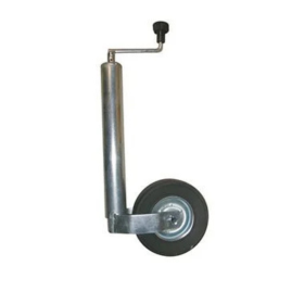 roue jockey Ø60 mm renforcée avec galet 225x65 mm en acier galvanisé pour remorque