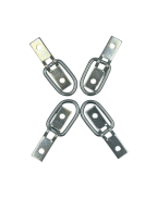 Lot de 4 pontets rabattables en acier zingué pour remorque pour fixation sangles et équipements