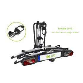 Porte-vélos électrique abaissable EUFAB BIKE LIFT pour 2 vélos électriques sur attelage
