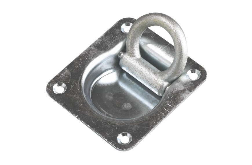 Anneau d’amarrage encastré 102 x 95 cm en acier galvanisé pour sécuriser sangles et chargement de remorque