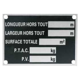 Plaque de Tare Métal