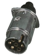 prise fiche mâle 7 broches métal 12V robuste pour remorque et véhicule