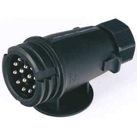 prise mâle 13 broches plastique 12V pour remorque et caravane avec connectique à vis
