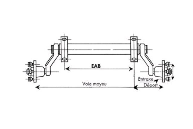 Essieu 750 kg EAB 1400 - PAM - Latour Remorques